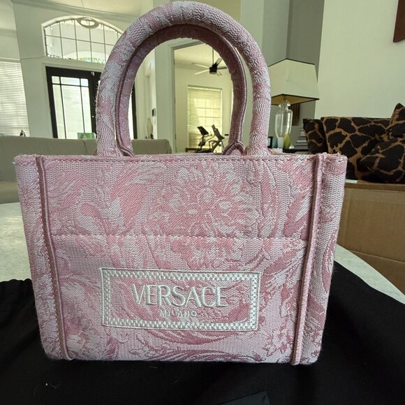 VERSACE Barocco Athena Mini Pink Tote Bag 1015288 - Picture 10 of 16